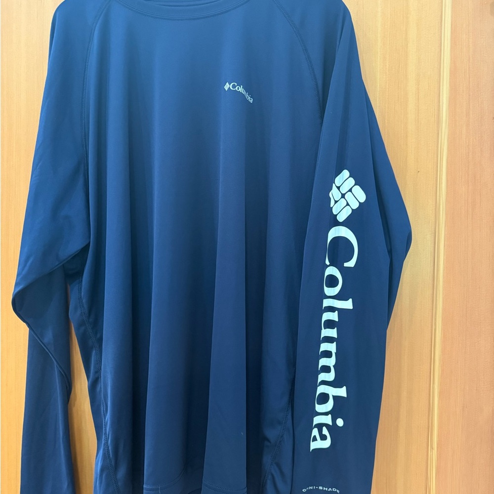 Columbia Navy Long Sleeve Tee with White Logo